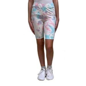 IMPERIAL STAR Girls Tie-Dye Bike Short Pink Cloudy Size L